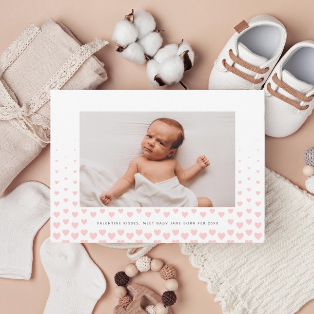 Pink Heart Gradient valentine Photo Holiday Card (Creator Uploaded)