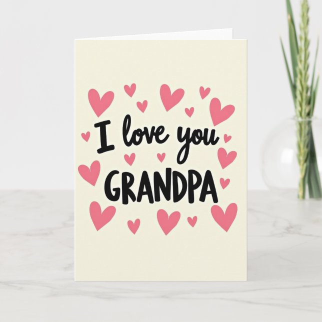 Pink Heart Grandpa Card (Front)