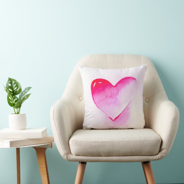 Pink heart grunge pop love me throw pillow (Chair)