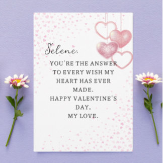Pink Heart Happy Valentine's Day Card
