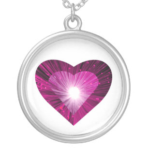 Pink Heart 'heart' necklace round white