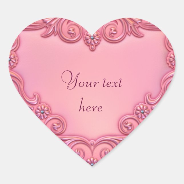 Pink Heart Heart Sticker (Front)