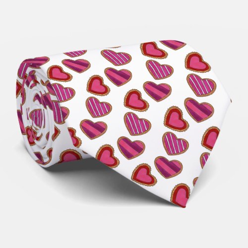 Pink Heart Hearts Valentines Day Cookies Tie