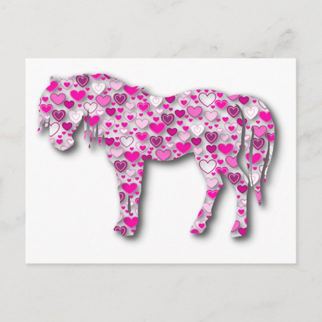 Pink - Heart Horse Postcard (Front)