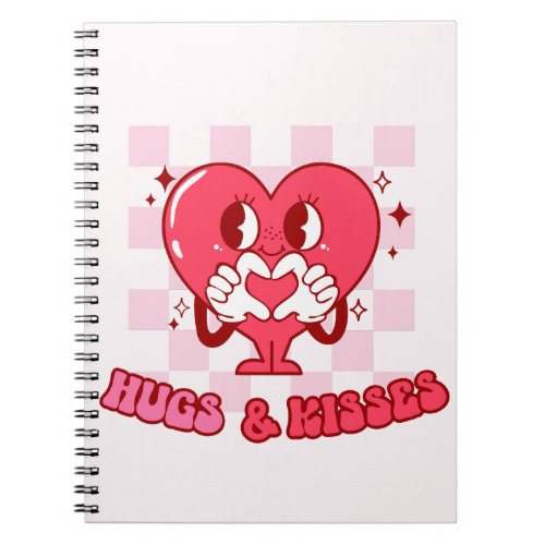 Pink Heart Hugs and Kisses Notebook