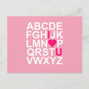 Pink Heart I Love You Postcard