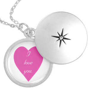 Pink Heart, I love you, Sweetheart Necklace