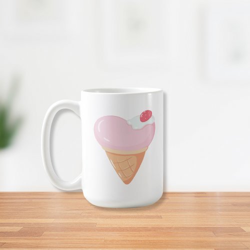 Pink Heart Ice Cream  Coffee Mug
