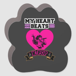Pink Heart Idol Singing KPop Music Love Design Car Magnet