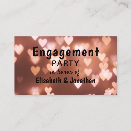 Pink Heart Kraft Engagement Party Ticket Invite