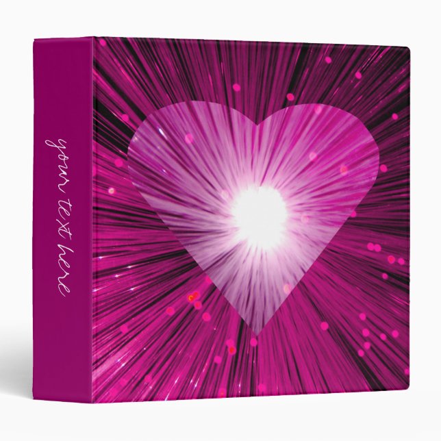 Pink Heart large 'Your Text' Binder (Front/Spine)