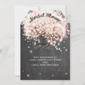 Pink Heart Leaf Tree Bridal Shower Invite (Back)