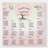 Pink Heart Leaf Tree Seating Chart Welcome Sign  (Back)