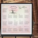 Pink Heart Leaf Tree Seating Chart Welcome Sign
