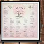 Pink Heart Leaf Tree Seating Chart Welcome Sign 