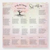 Pink Heart Leaf Tree Seating Chart Welcome Sign (Back)