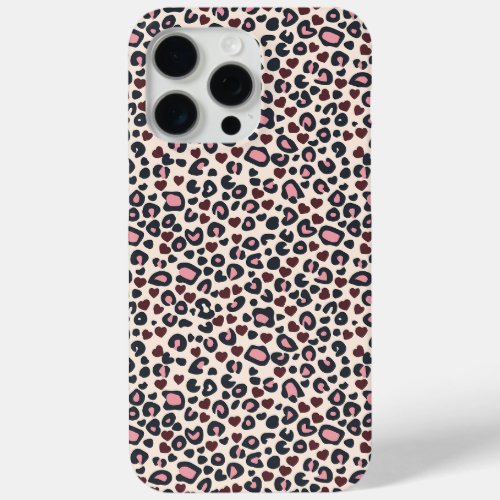 Pink Heart Leopard Print iPhone Case