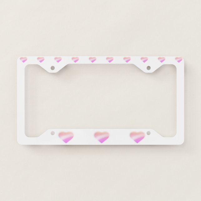 pink heart license plate frame (Front)