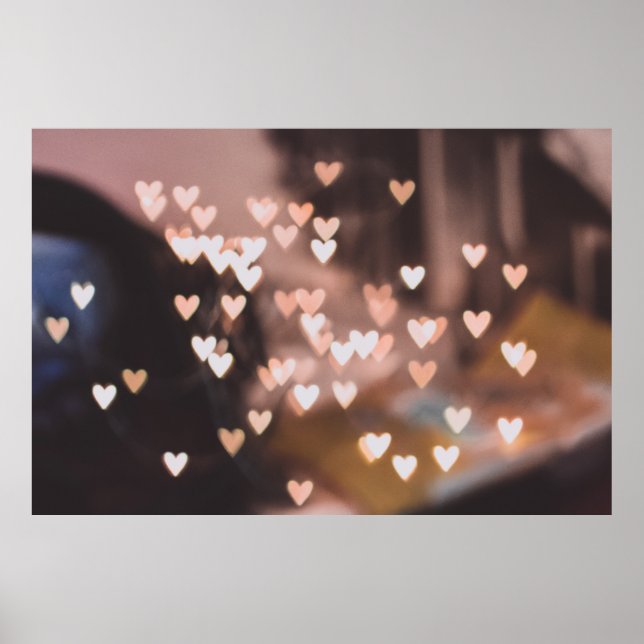 Pink heart lights decors poster (Front)