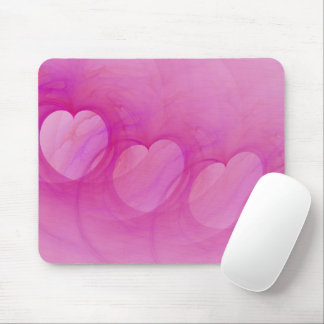 Pink Heart Line Mouse Pad