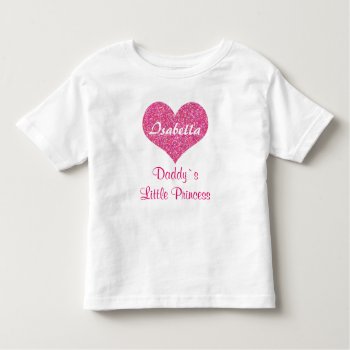 Pink Heart Little Princess Personalized Baby Name Toddler T-shirt by stdjura at Zazzle