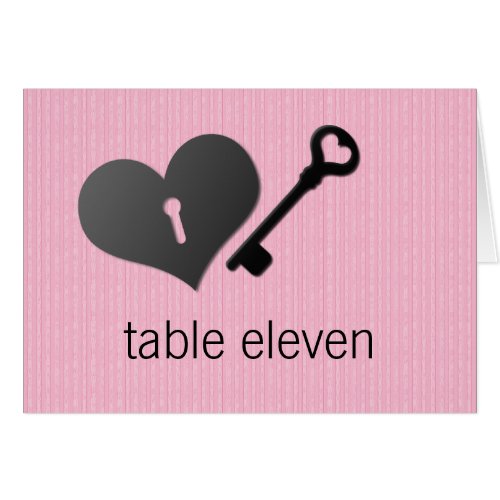 Pink Heart Lock and Key Table Card