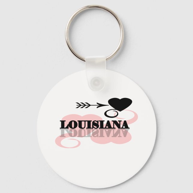 Pink Heart Louisiana Keychain (Front)