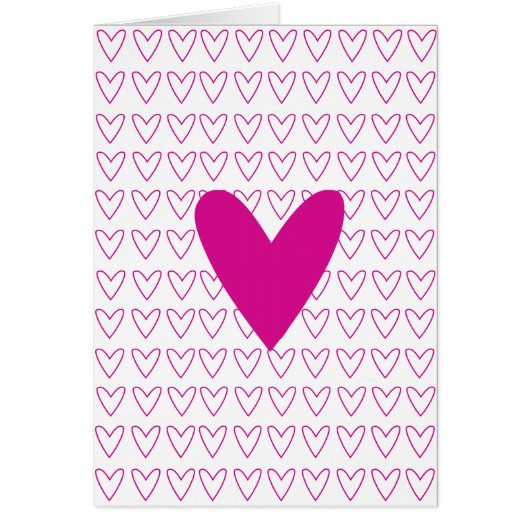 pink heart love card (Front)