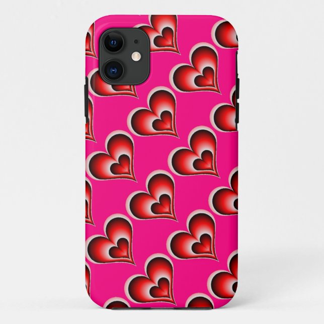 Pink heart love Case-Mate iPhone case (Back)