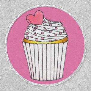 Pink Heart Love Cupcake Frosting Sprinkles Patch