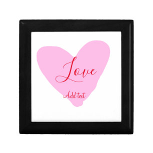 Pink heart love happy Valentine's day text red nam Gift Box