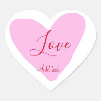 Pink heart love happy Valentine's day text red nam Heart Sticker