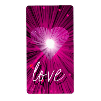 Pink Heart 'love' label