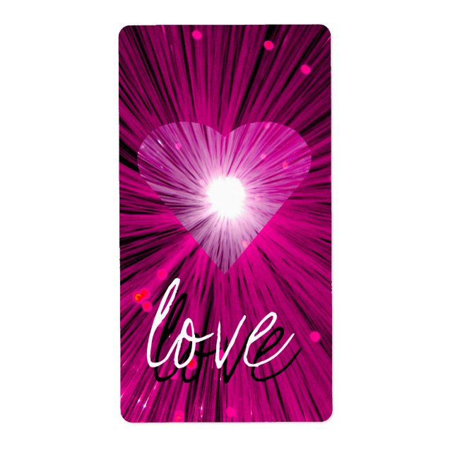 Pink Heart 'love' label (Front)