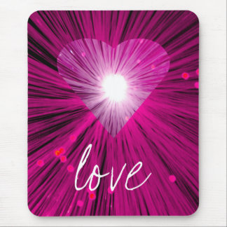 Pink Heart 'Love' mousepad