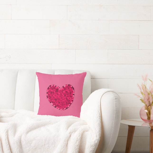Pink Heart/Love Throw Pillow (Couch)