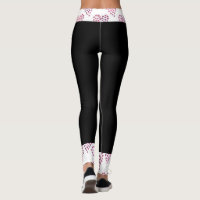 Valentine's Day Pink Heart in relief Yoga Leggings, Zazzle