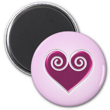 Pink Heart Magnet by mariannegilliand at Zazzle