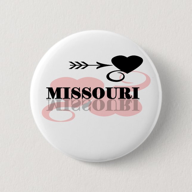 Pink Heart Missouri Pinback Button (Front)