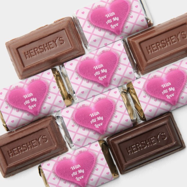 Pink Heart Modern Plaid Collection Hershey's Miniatures (Assorted)