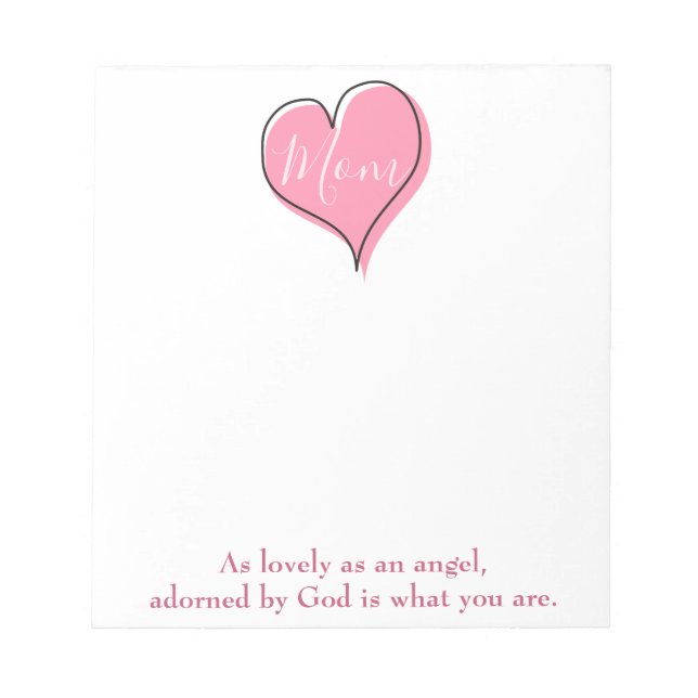 Pink heart mom notepad (Front)