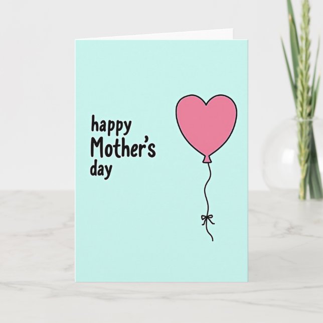 Pink Heart Mothers Day Card (Front)