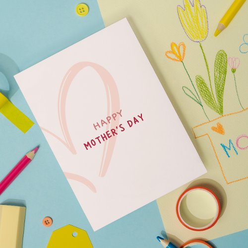 Pink Heart Mothers Day Card