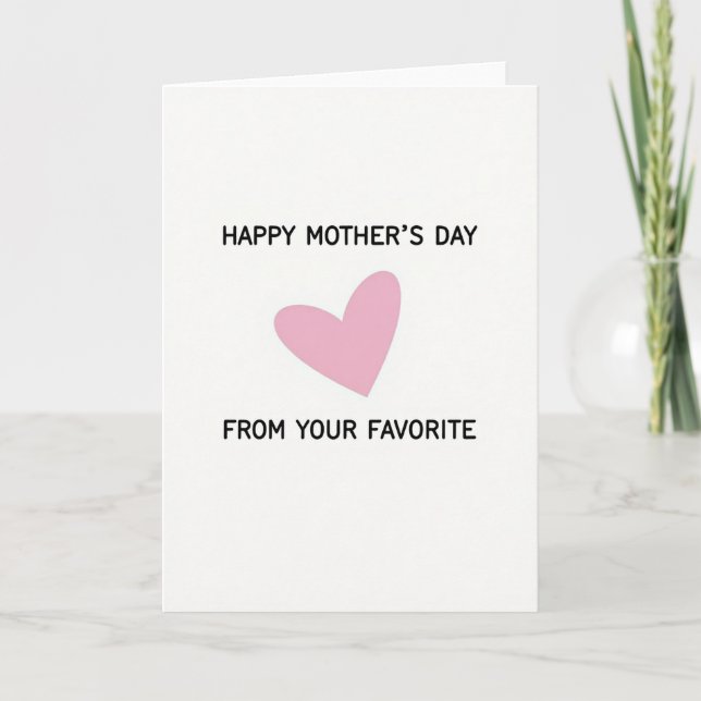 Pink Heart Mothers Day Love Card (Front)