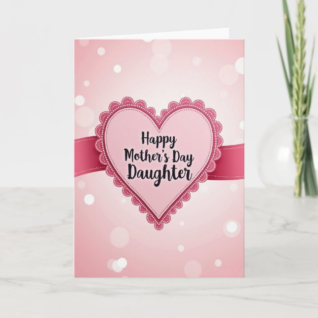 Pink Heart Mothers Love Card (Front)