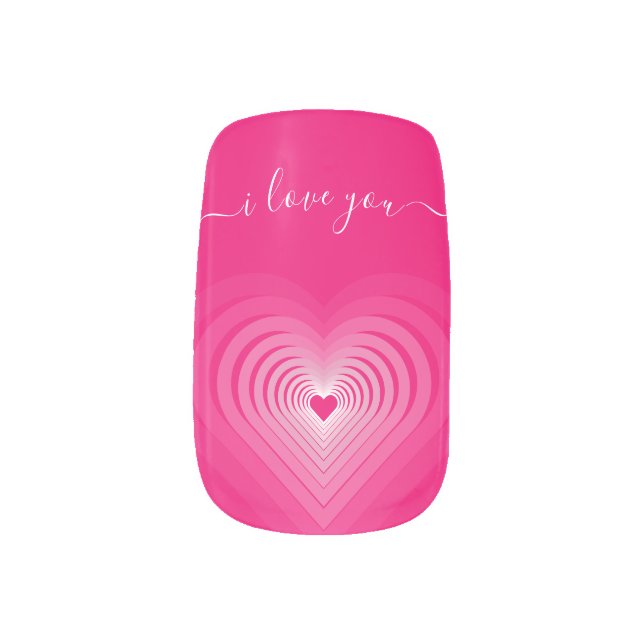 Pink Heart Nail Art Romantic Valentine's Day Nails (Left Thumb)