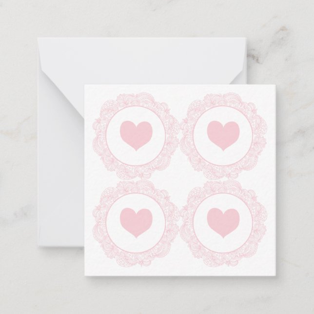 Pink Heart Note Card (Front)
