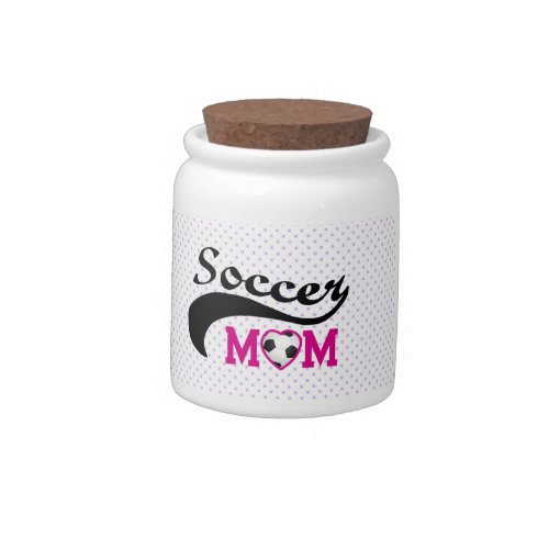 Pink Heart O Soccer Mom Candy Jar