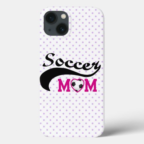 Pink Heart O Soccer Mom iPhone 13 Case