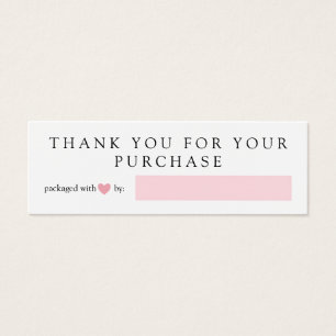 Pink Heart Packaged With Love Thank You